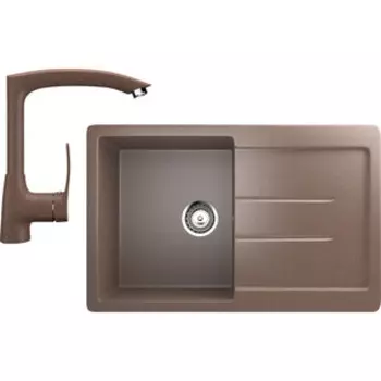 Кухонная мойка и смеситель Ulgran U-507 терракотовый