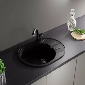 Кухонная мойка и смеситель ZOX ZX-GM 02 58х46 с крылом, черная