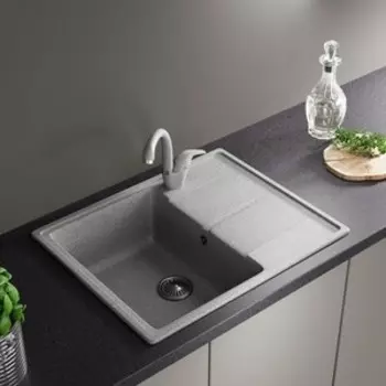 Кухонная мойка и смеситель ZOX ZX-GM 05 62х48 с крылом, серая