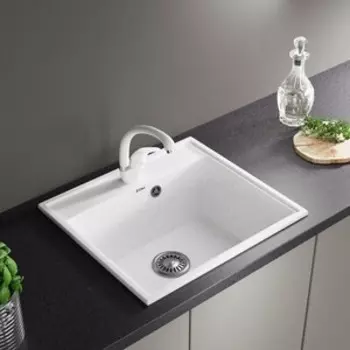 Кухонная мойка и смеситель ZOX ZX-GM 09 57х51 белая