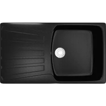 Кухонная мойка Mixline ML-GM20 80х50 с крылом, ультра-черная 344 (4660105233459)