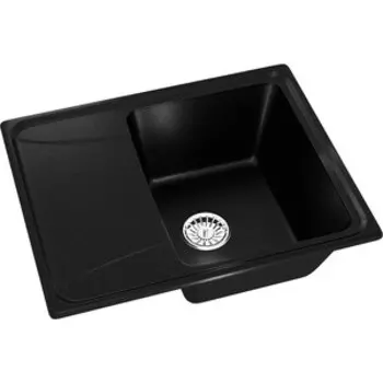 Кухонная мойка Mixline ML-GM26 60х50 с крылом, ультра-черная 344 (4660105233589)