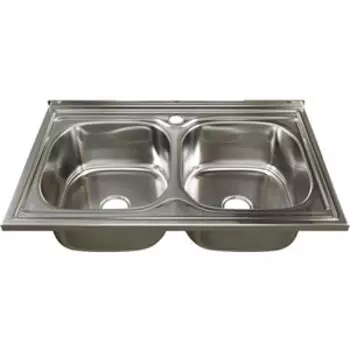 Кухонная мойка Mixline Накладная 80х50 с сифоном, нержавеющая сталь 0,6мм (4630030632351)