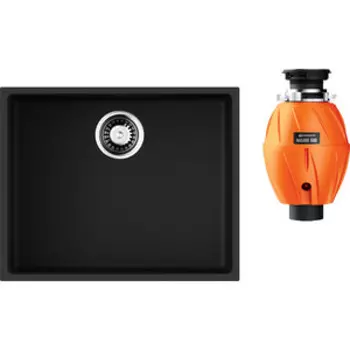Кухонная мойка Omoikiri Bosen 54-U BL с измельчителем, черная (4993161, 4995060)