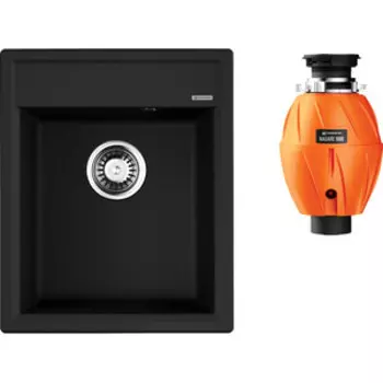 Кухонная мойка Omoikiri Daisen 42 BL с измельчителем, черная (4993606, 4995060)