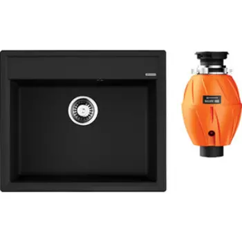 Кухонная мойка Omoikiri Daisen 60 BL с измельчителем, черная (4993622, 4995060)