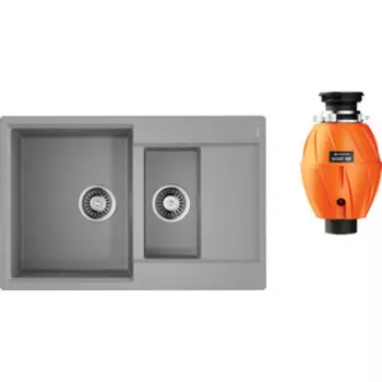 Кухонная мойка Omoikiri Daisen 78-2 GR с измельчителем, ленинградский серый (4993332, 4995060)