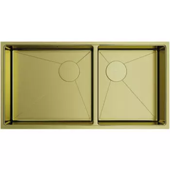 Кухонная мойка Omoikiri Taki 85-2-LB-U/IF-LG Side светлое золото (4997038)