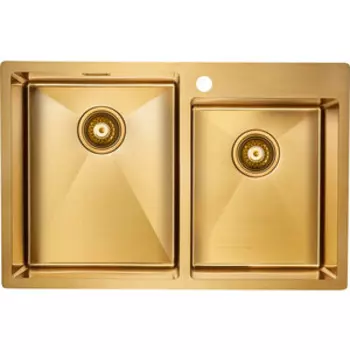 Кухонная мойка Paulmark Berman 78х51 брашированное золото (PM517851-BG)
