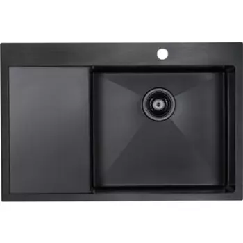 Кухонная мойка Paulmark Elde правая, вороненая сталь (PM807851-GMR)