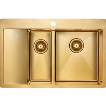 Кухонная мойка Paulmark Union 78х51 брашированное золото (PM537851-BGR)