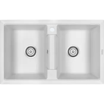 Кухонная мойка Paulmark Zwilling 81х50 белый (PM238150-WH)