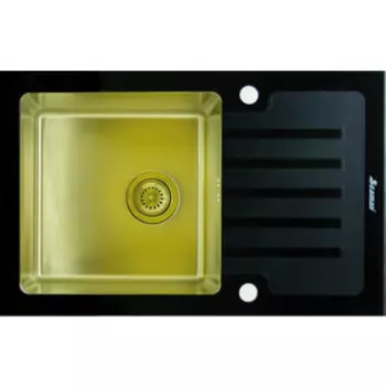 Кухонная мойка Seaman Eco Glass SMG-780B.B Gold PVD