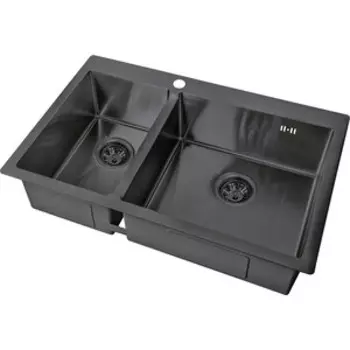 Кухонная мойка ZorG Steel Hammer SH 78-2-51-R графит
