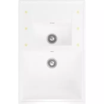 Кухонная мойка ZOX ZX-GM 07 74х48 с крылом и дополнительной чашей, белая (4630085462026)