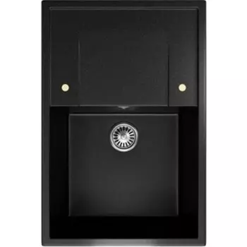 Кухонная мойка ZOX ZX-GM 12 76х51 с крылом, черная (4630085462309)