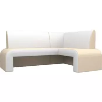 Кухонный Диван АртМебель Кармен эко-кожа бежевый/белый правый