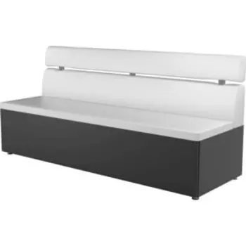 Кухонный диван АртМебель Классик эко-кожа бело/черный