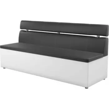 Кухонный диван АртМебель Классик эко-кожа черно/белый