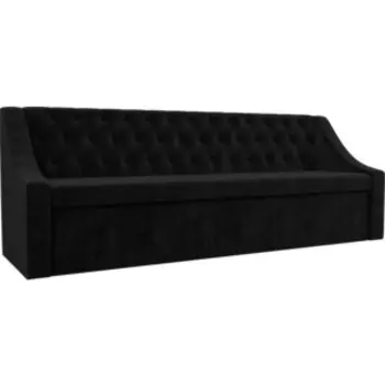 Кухонный диван АртМебель Мерлин велюр черный прямой
