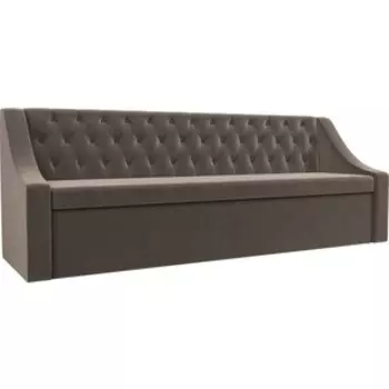 Кухонный диван АртМебель Мерлин велюр коричневый прямой