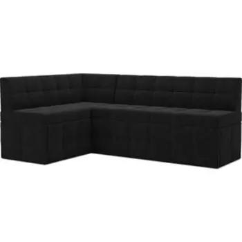 Кухонный диван Mebel Ars Атлантис левый угол (велюр черный НВ-178 17) 212х84х135 см