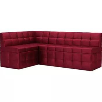 Кухонный диван Mebel Ars Атлантис левый угол (бархат красный STAR VELVET 3 DARK RED) 190х84х120 см