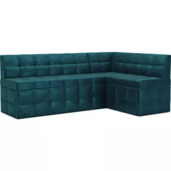 Кухонный диван Mebel Ars Атлантис правый угол (бархат сине-зеленый STAR VELVET 43 BLACK GREEN) 190х84х120 см
