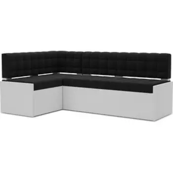 Кухонный диван Mebel Ars Ганновер левый угол (велюр черный НВ-178 17) 178х82х103 см