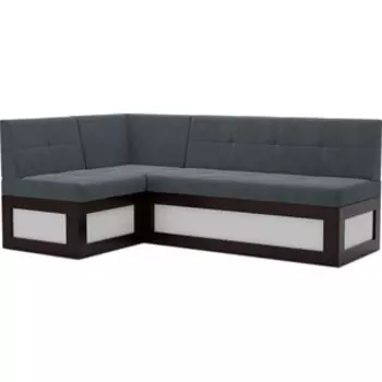 Кухонный диван Mebel Ars Нотис левый угол (велюр серо-синий HB-178 26) 207х82х132 см