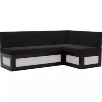 Кухонный диван Mebel Ars Нотис правый угол (велюр черный НВ-178 17) 207х82х132 см