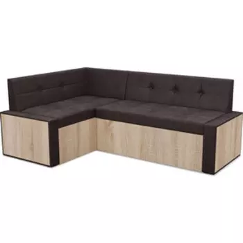 Кухонный диван Mebel Ars Таллин левый угол (бархат шоколадный STAR VELVET 60 COFFEE) 210х83х140 см