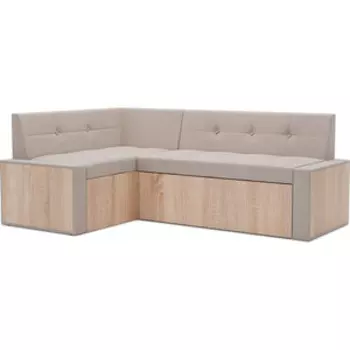 Кухонный диван Mebel Ars Таллин левый угол (бархат бежевый STAR VELVET 6 LIGHT Beige) 210х83х140 см