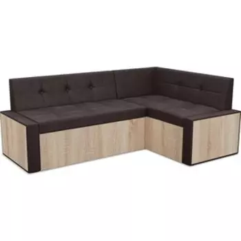 Кухонный диван Mebel Ars Таллин правый угол (бархат шоколадный STAR VELVET 60 COFFEE) 210х83х140 см
