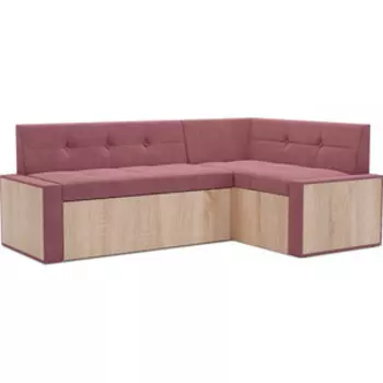 Кухонный диван Mebel Ars Таллин правый угол (велюр пудра НВ-178 18) 210х83х140 см