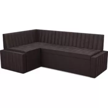 Кухонный диван Mebel Ars Вермут левый угол (бархат шоколадный STAR VELVET 60 COFEE) 213х82х133 см