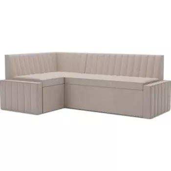Кухонный диван Mebel Ars Вермут левый угол (бархат бежевый STAR VELVET 6 LIGHT Beige) 213х82х133 см