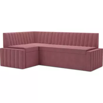 Кухонный диван Mebel Ars Вермут левый угол (велюр пудра НВ-178 18) 213х82х133 см