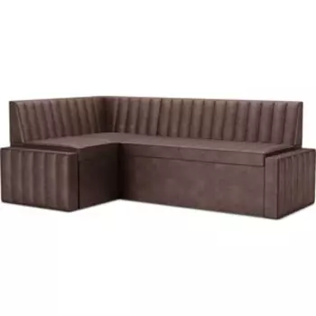 Кухонный диван Mebel Ars Вермут левый угол (бархат шоколадный STAR VELVET 60 COFEE) 193х82х113 см