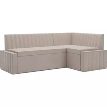 Кухонный диван Mebel Ars Вермут правый угол (бархат бежевый STAR VELVET 6 LIGHT Beige) 213х82х133 см