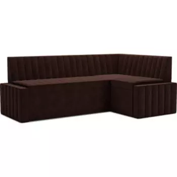 Кухонный диван Mebel Ars Вермут правый угол (велюр молочный шоколад НВ-178 13) 213х82х133 см