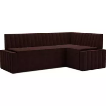 Кухонный диван Mebel Ars Вермут правый угол (велюр шоколад HB-178 16) 213х82х133 см