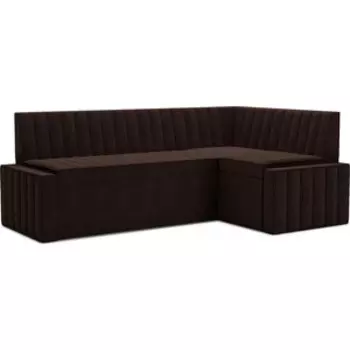 Кухонный диван Mebel Ars Вермут правый угол (Кордрой коричневый) 213х82х133 см