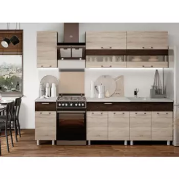 Кухонный гарнитур БТС Монтана ЛДСП 2.0 (венге/венге,дуб сонома, Антарес)