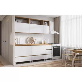 Кухонный гарнитур Стендмебель Хелен ЛДСП 2.0 (дуб крафт золото/белый шагрень)