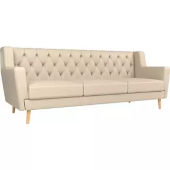 Кухонный прямой диван АртМебель Брайтон Люкс 3-х местный эко кожа бежевый