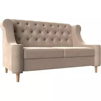 Кухонный прямой диван АртМебель Бронкс велюр бежевый