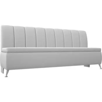 Кухонный прямой диван АртМебель Кантри экокожа белый