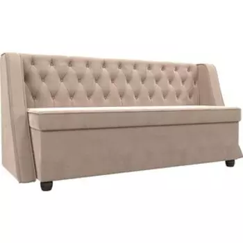 Кухонный прямой диван АртМебель Лофт велюр бежевый