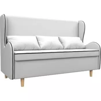 Кухонный прямой диван АртМебель Сэймон экокожа белый